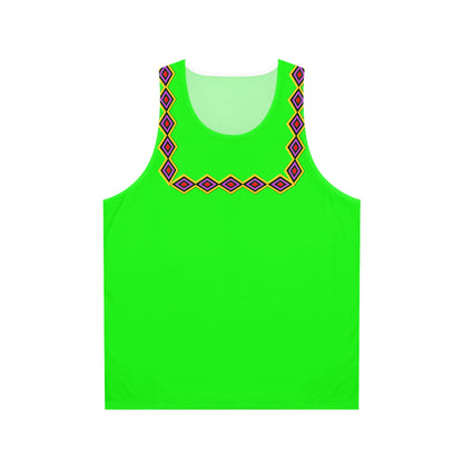 Neon Green Tribal Diamond Tank Top