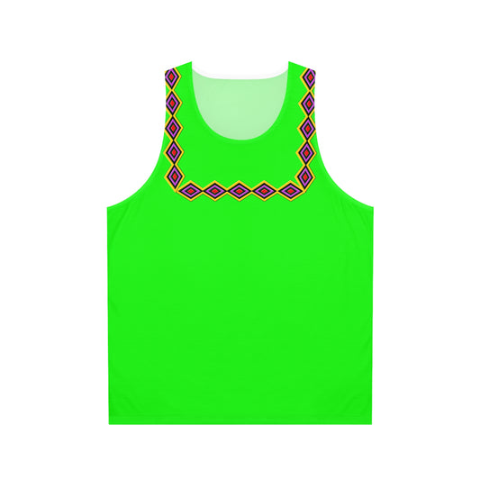 Neon Green Tribal Diamond Tank Top