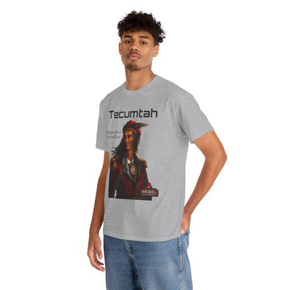 Tecumtah Native American Portrait T‑Shirt — Mvskoke Mom/Shawnee Dad Heritage Tee