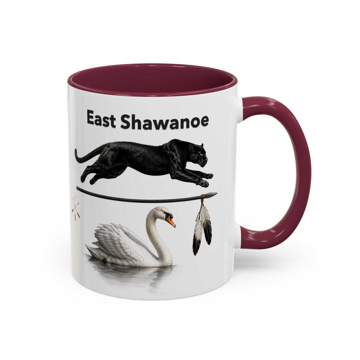Shawnee East Shawanoe Mascot Panther & Swan Coffee Mug (11oz/15oz)