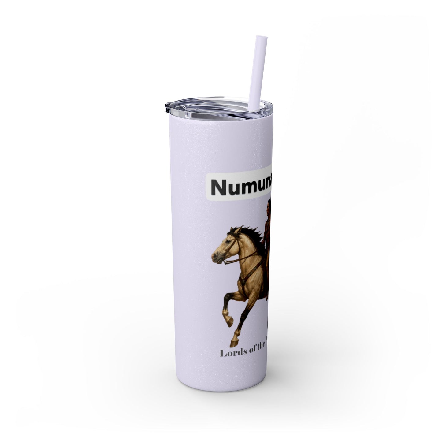 Comanche Numunah Warrior Horse 20oz Skinny Tumbler with Straw — Native American Inspired Travel Cup