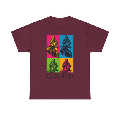 T-Shirt — Capt. Jack Pop-Art Portrait Tee with Arrow Back Print