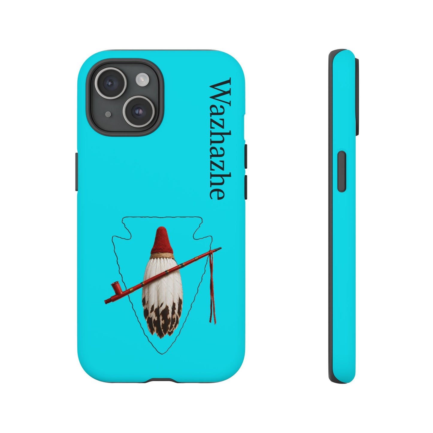 Osage Phone Case — Wazhahze Tribal Shield Design (Native Feather & Tomahawk)