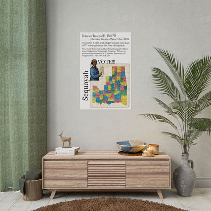 Sequoyah Historical Map Poster — Treaty of Ft. Pitt & New Echota (Rolled Poster)