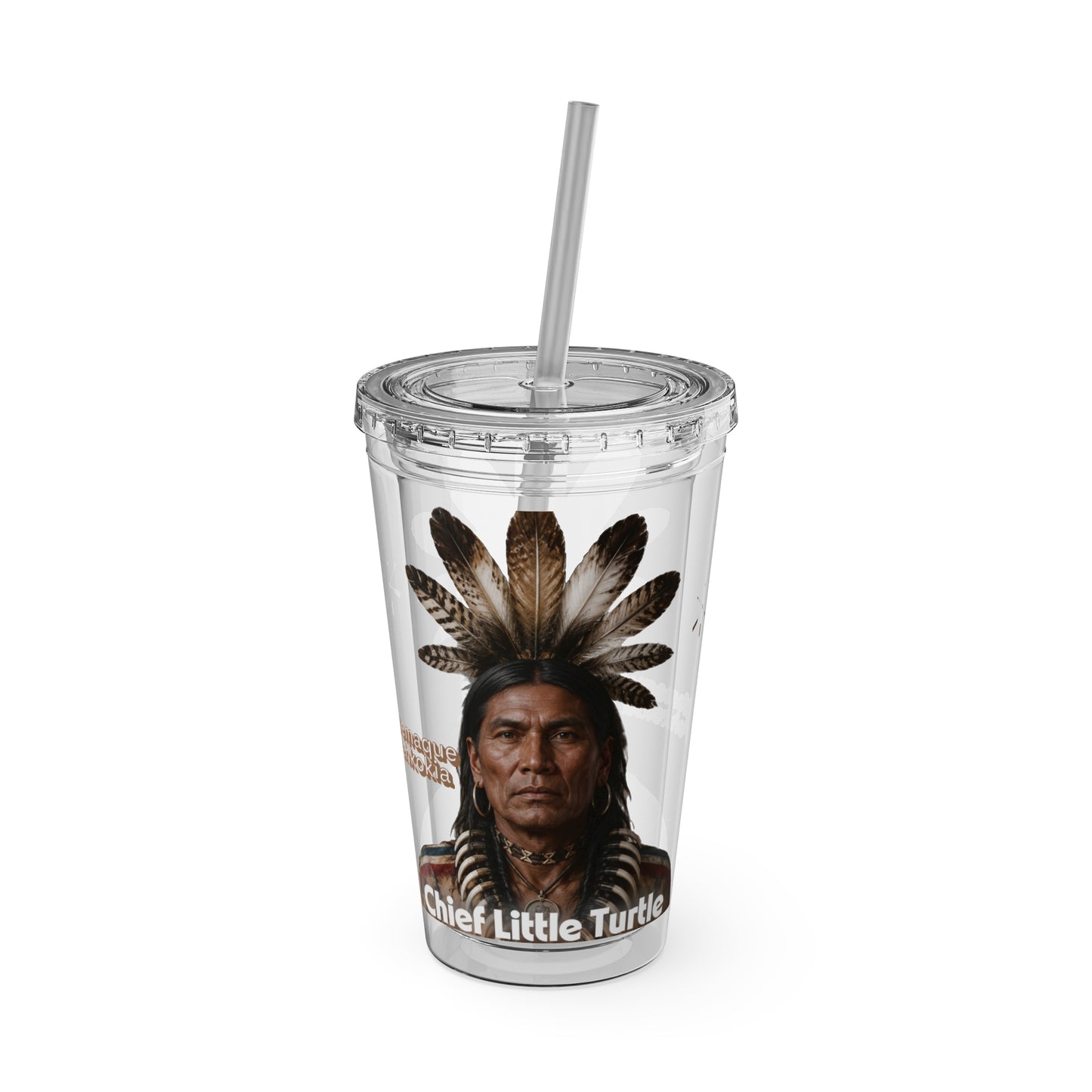 Miami Chief Little Turtle Sunsplash 16oz Tumbler with Straw