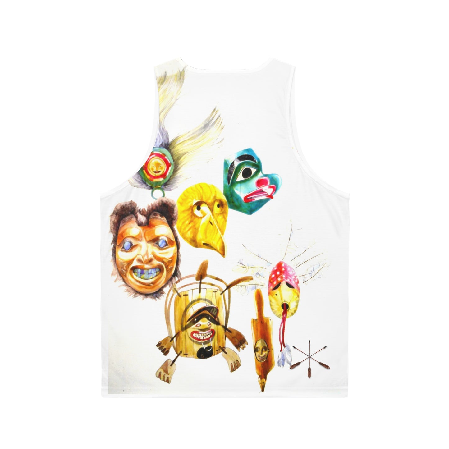 Mask Collage Tank Top — Colorful Tribal & Folk Mask Art All-Over Print