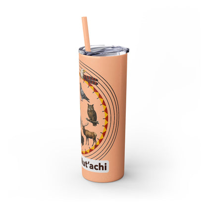 Otoe Missouria Native Animal Medicine Wheel 20oz Skinny Tumbler with Straw