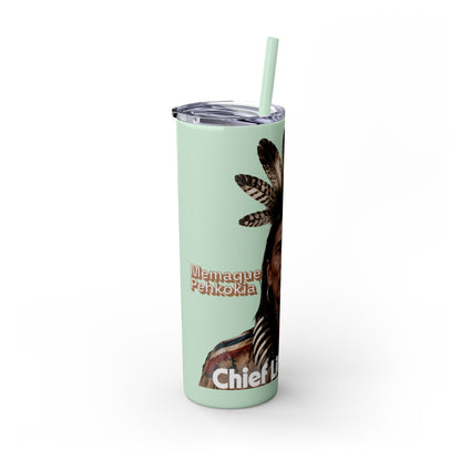 Miami 20oz Skinny Tumbler with Straw — Native Chief Portrait Travel Cup