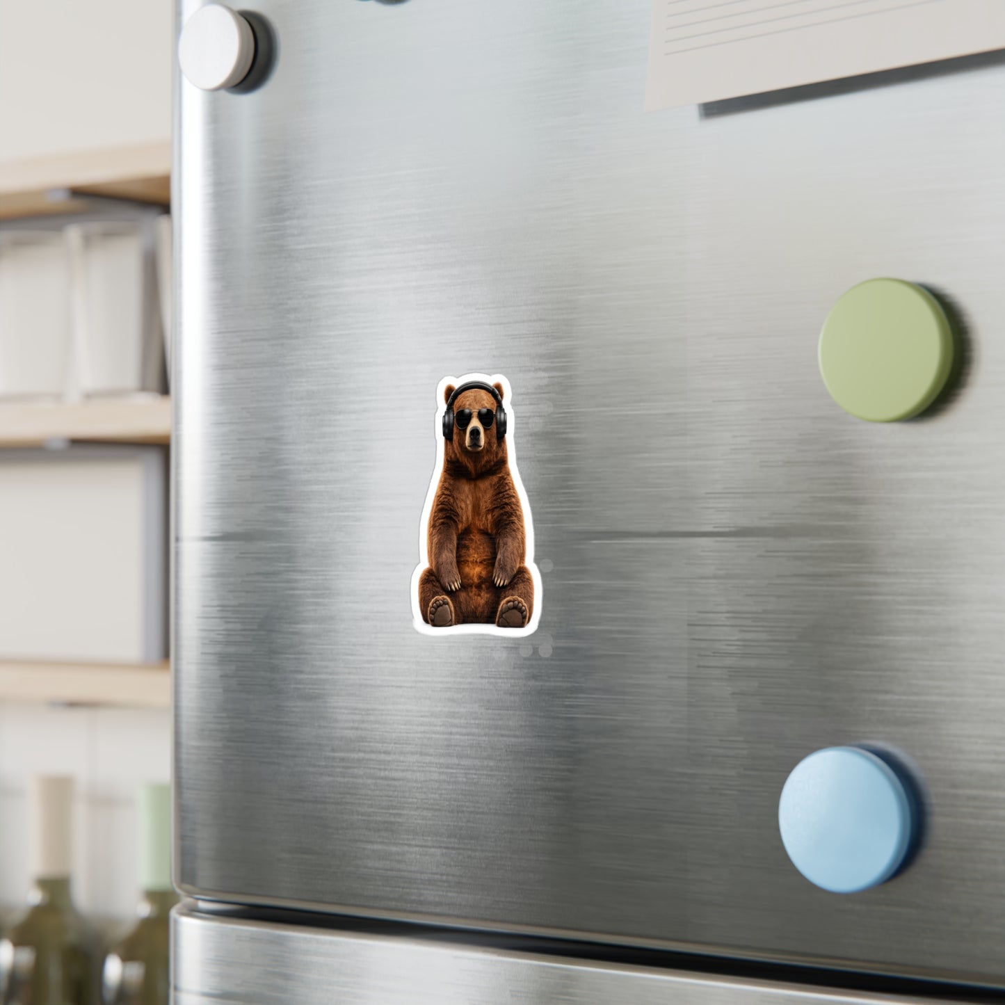 Cool Bear Headphones Sticker — Kiss-Cut Vinyl Decal
