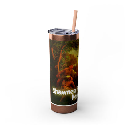 Shawnee Absentee Skinny Tumbler with Straw, 20oz