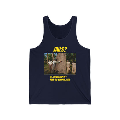 Jails? Tank Top — "Lighthorse Don’t Need No Stinkin’ Jails" Vintage Western Graphic