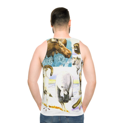 Wildlife Collage Tank Top — Vintage Arctic Animals Print