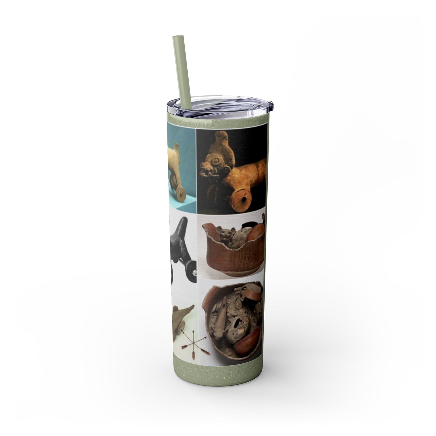 Aztec 20oz Skinny Tumbler - Educational Indigenous Artifacts Design