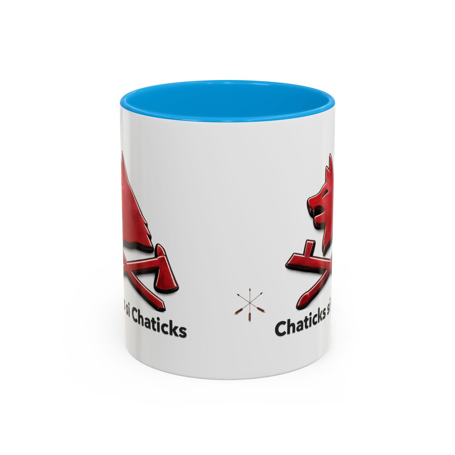 Pawnee Chaticks Si Chaticks Red Wolf Logo Mug — Funny Novelty Coffee Cup (11oz, 15oz)