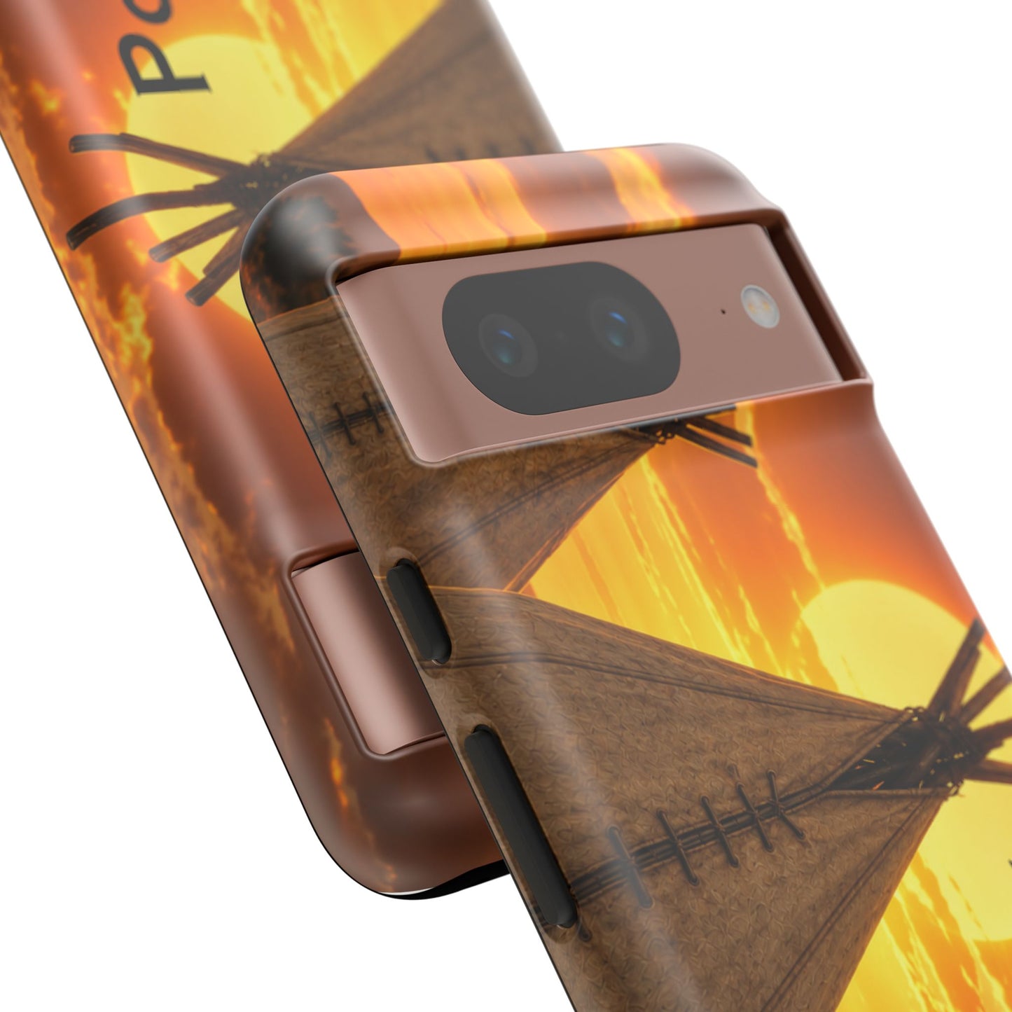 Ponca Sunset Tipi Phone Case — Personalized Native Teepee Landscape
