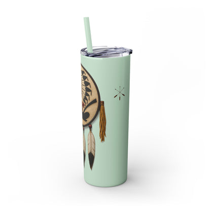 Iowa 20oz Skinny Tumbler with Native Dreamcatcher Design - 'Pahodje' Travel Straw Cup
