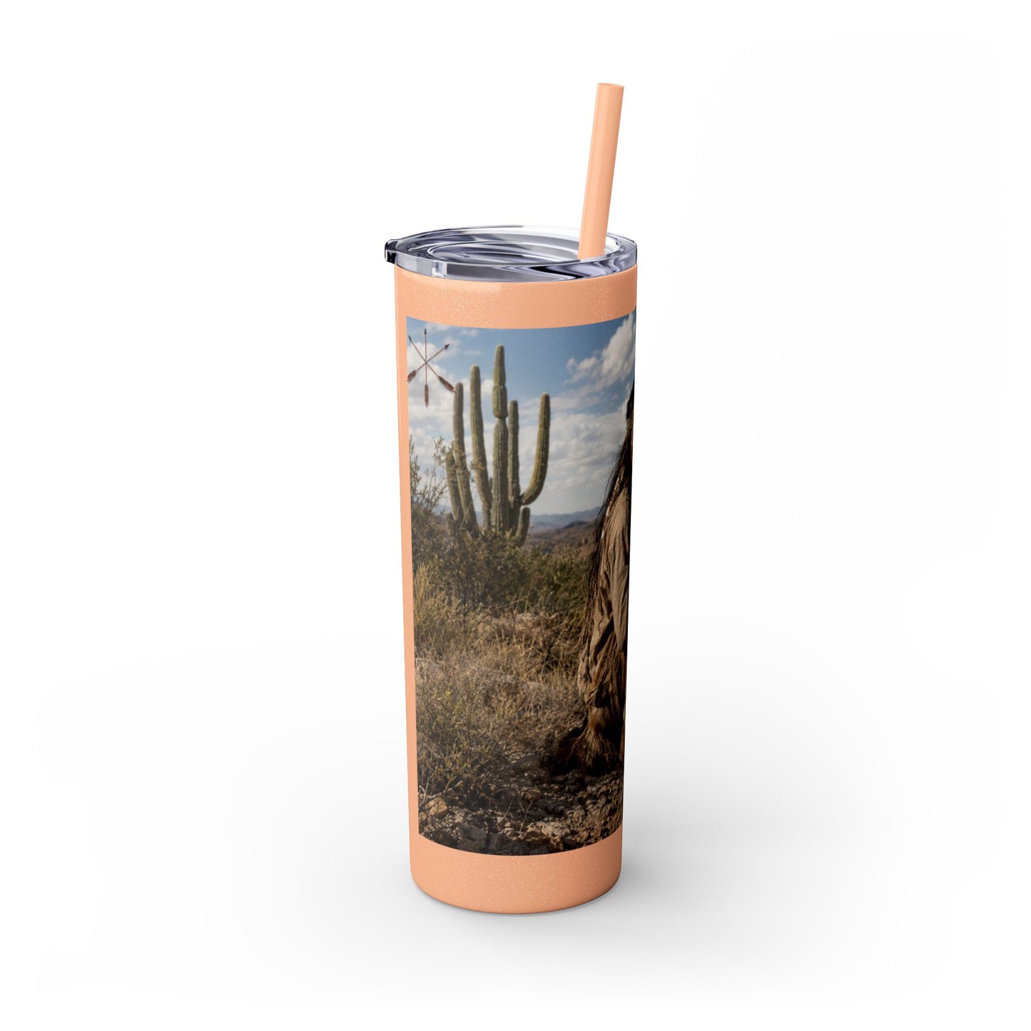 Ft. Sill Apache 20oz Skinny Tumbler with Desert Native Warrior Photo Wrap