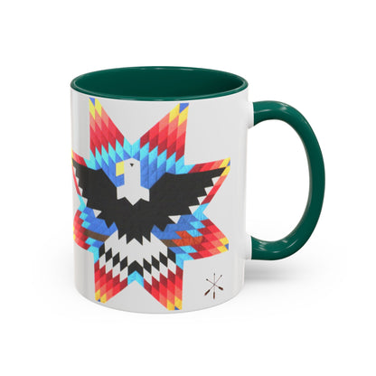 Onci  Eagle Star Ceramic Mug — Colorful Geometric Native-Inspired Coffee Cup (11oz, 15oz)