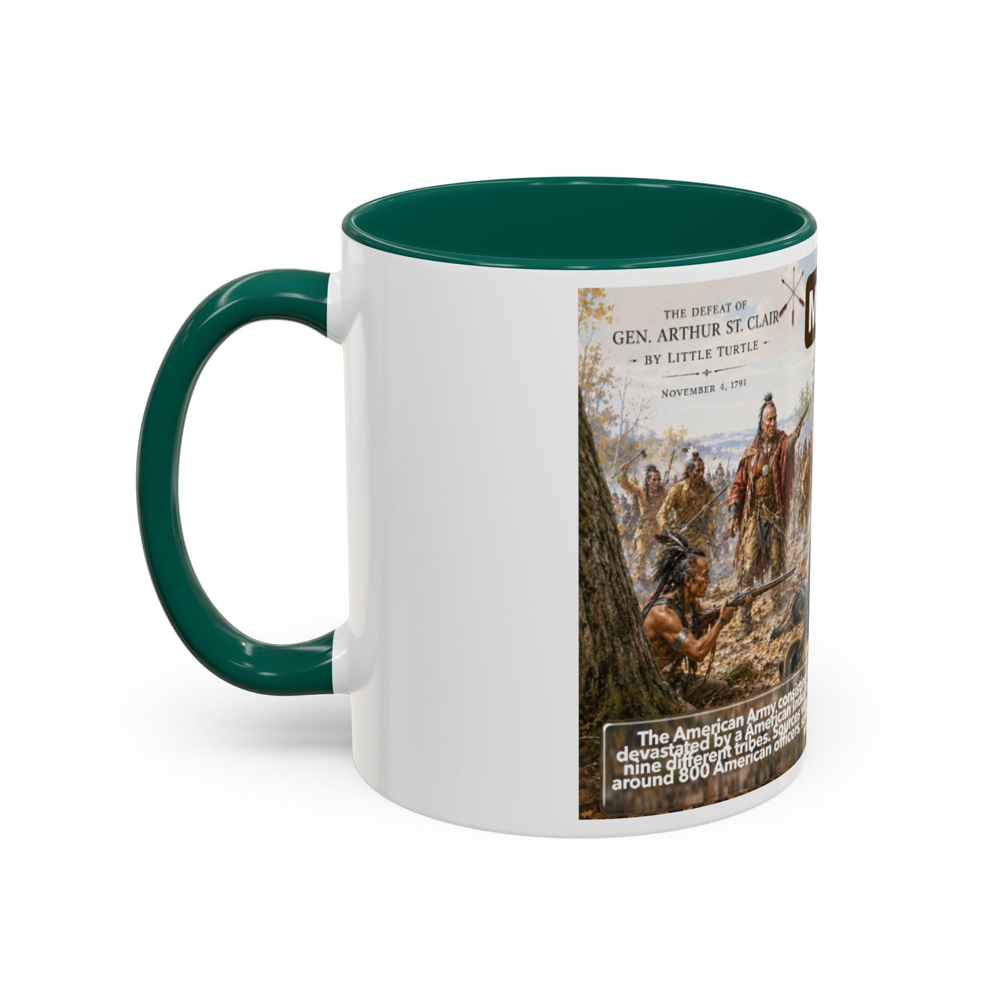Miami History Battle Scene Mug — Military Vintage Illustration Coffee Cup (11oz/15oz)