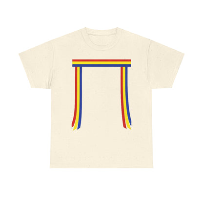 Ribbon & Arrows T‑Shirt — Minimal Tribal Ribbon Front with Crossed Arrows Back