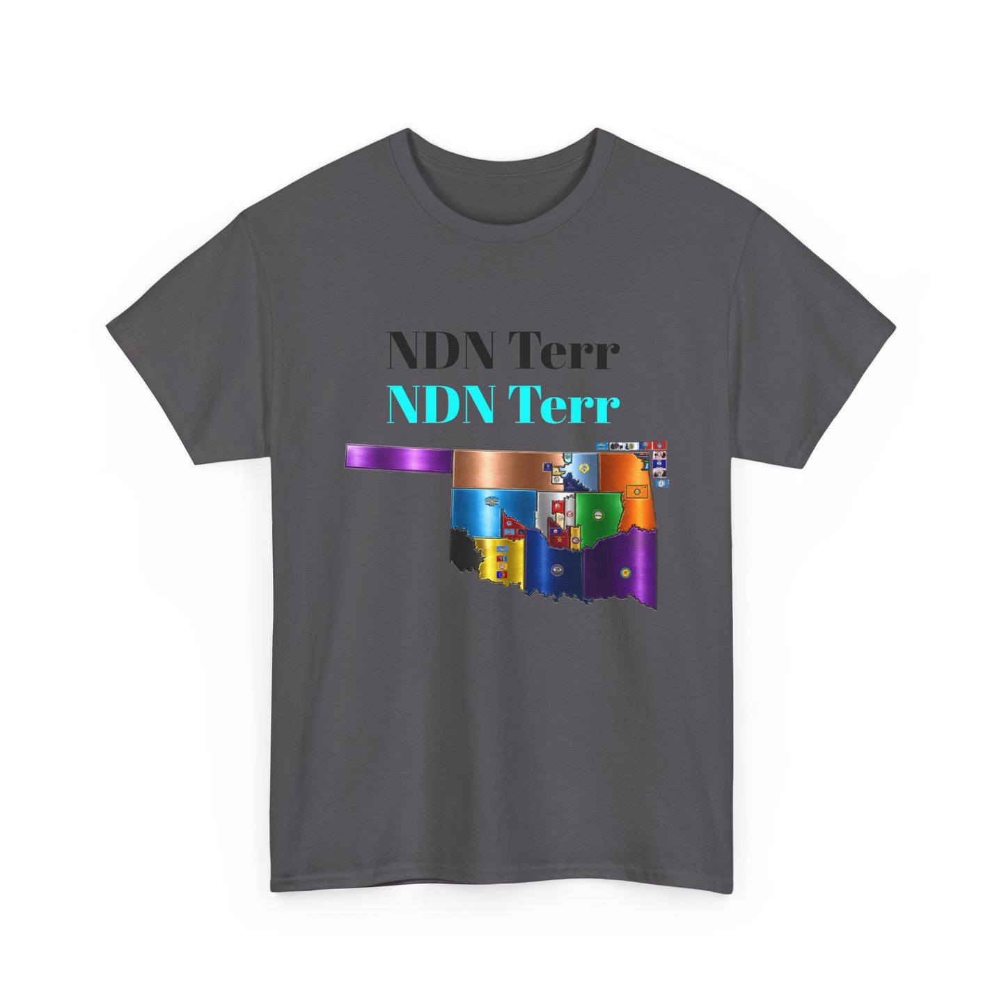 NDN Terr Oklahoma Map Tee — Native Pride Graphic T-Shirt with Arrows