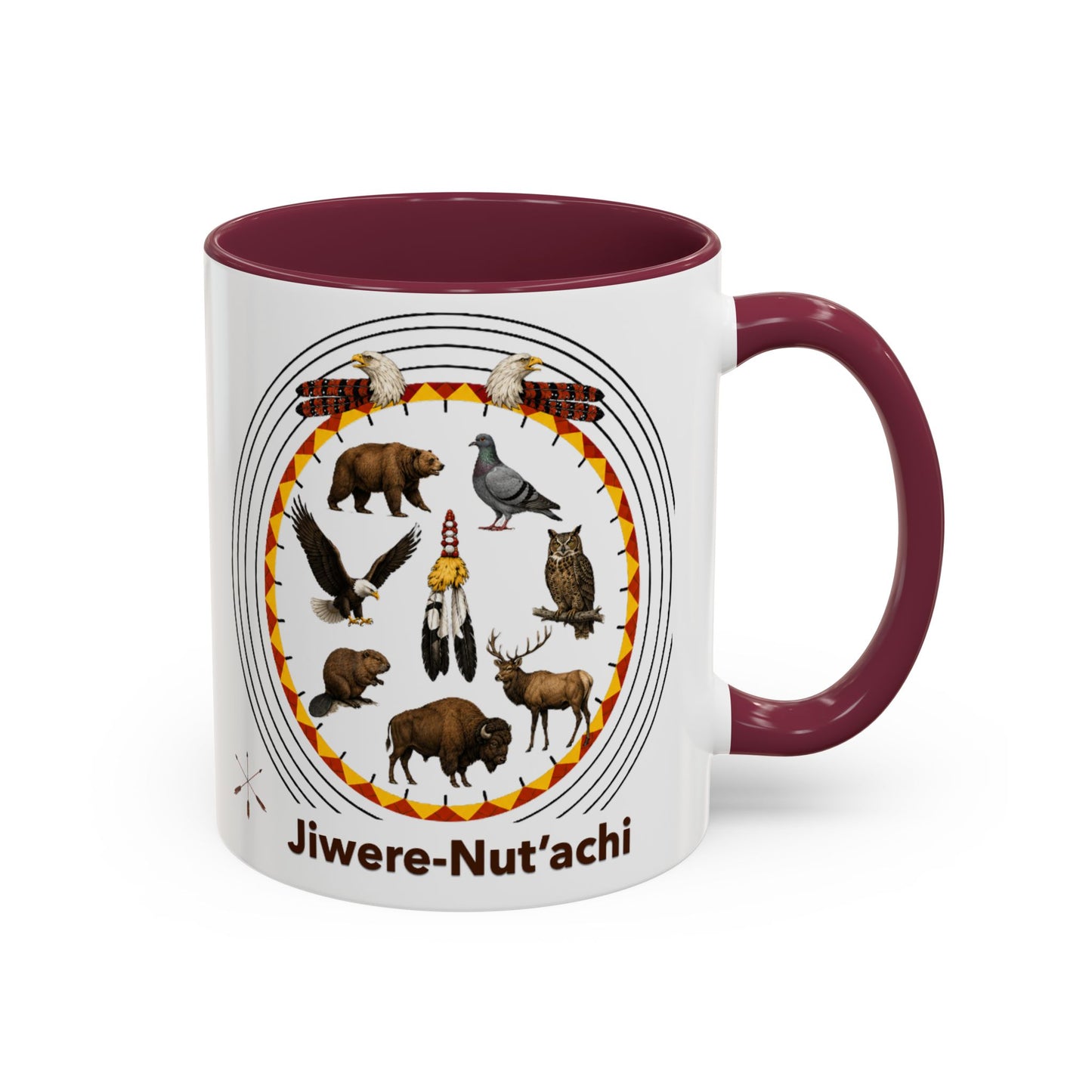 Otoe Missouria Native Animal Circle Mug – 'Jiwere-Nut'achi' Illustrated Coffee Cup (11oz/15oz)