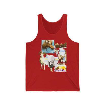 Wildlife Collage Tank Top — Vintage Animals & Arrow Back Graphic