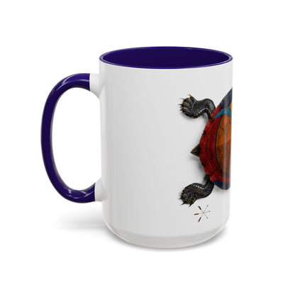 Delaware West Colorful Turtle Coffee Mug — Vibrant Hand-Painted Shell Design (11oz/15oz)