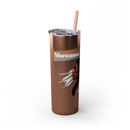 Shawnee Absentee Skinny Tumbler with Straw, 20oz