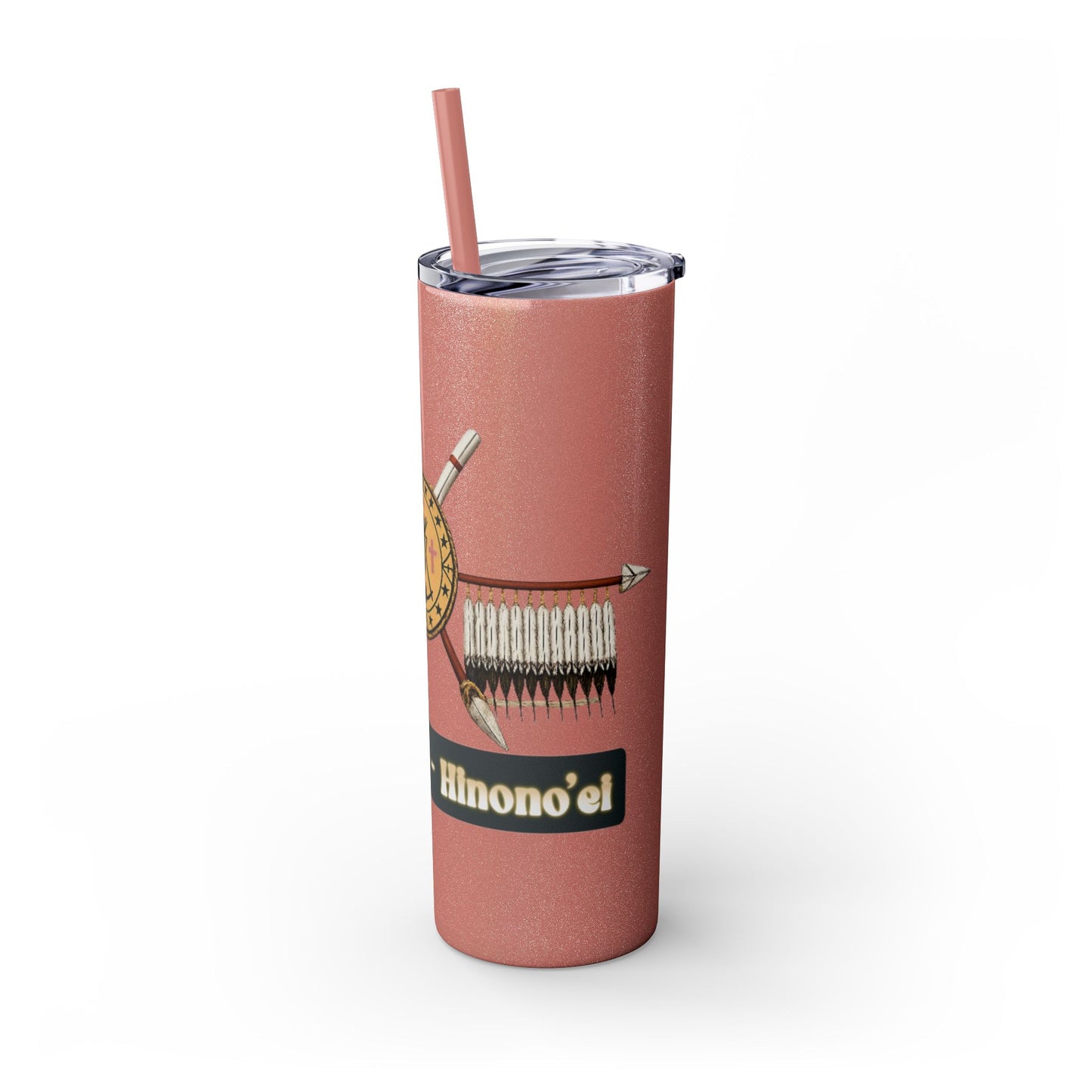 Cheyenne Arapaho 20oz Skinny Tumbler — Native American Shield & Arrows Design (Tsistsistas - Hinono'eitiit)