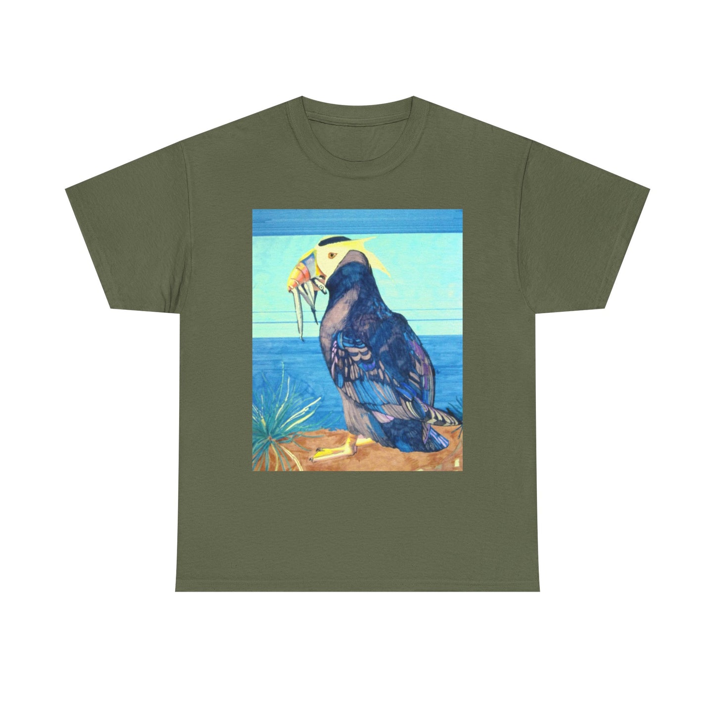 Puffin Beach Tee — Vintage Seaside Bird Graphic T-Shirt