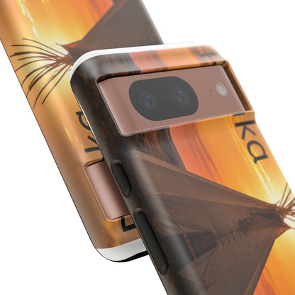 Ponca Sunset Tipi Phone Case — Personalized Native Teepee Landscape