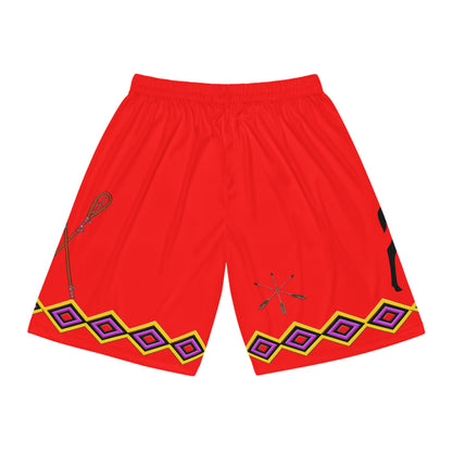 Deer REd & Tribal Pattern Basketball Shorts