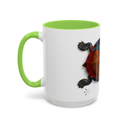 Delaware West Colorful Turtle Coffee Mug — Vibrant Hand-Painted Shell Design (11oz/15oz)