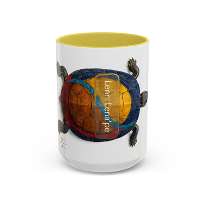 Delaware West Colorful Turtle Coffee Mug — Vibrant Hand-Painted Shell Design (11oz/15oz)