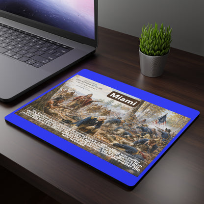 Miami Battle Scene Rectangular Mouse Pad — Historical War Art Desk Mat