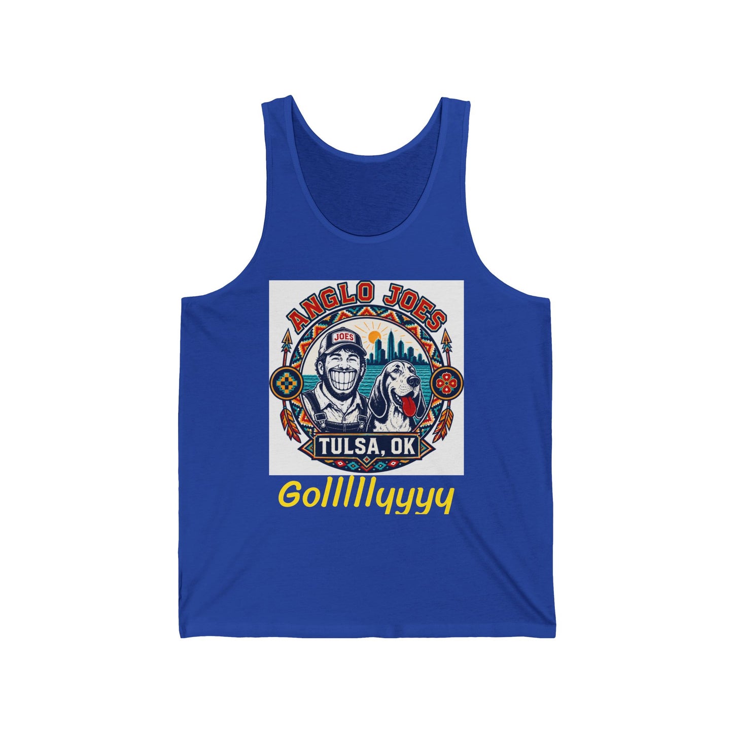 Anglo Joe's Tulsa, OK Fishing Tank Top — 'Gollllllyyyy' Retro Outdoor Tee