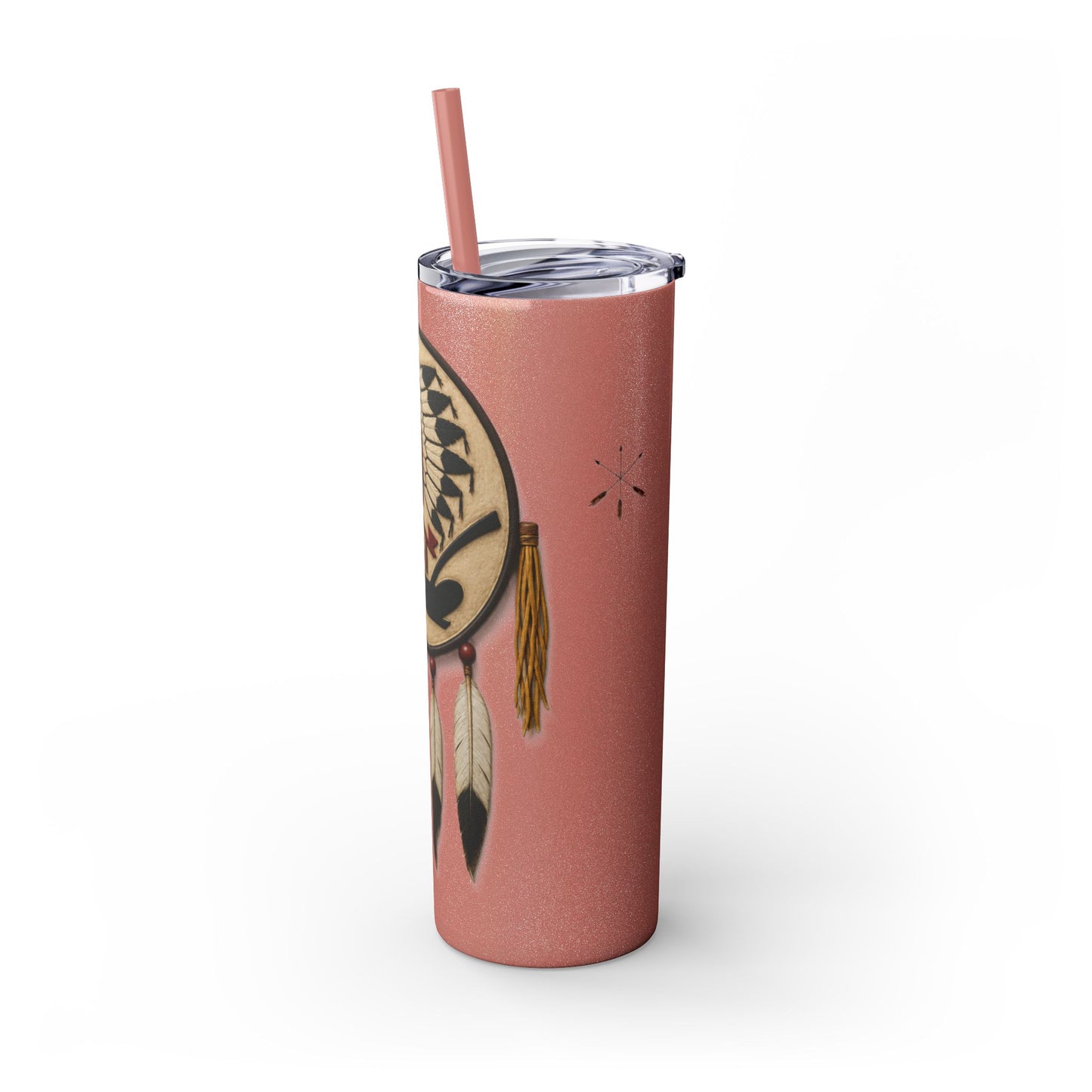 Iowa 20oz Skinny Tumbler with Native Dreamcatcher Design - 'Pahodje' Travel Straw Cup