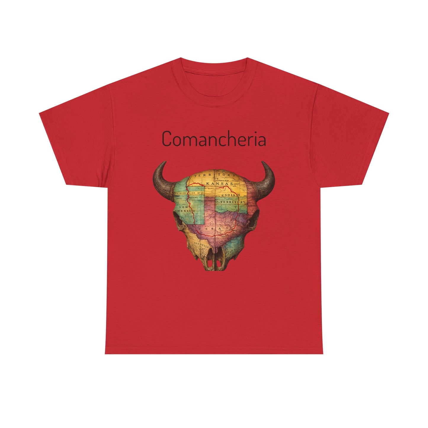 Comancheria Buffalo Skull T-Shirt — Western Map Graphic Tee
