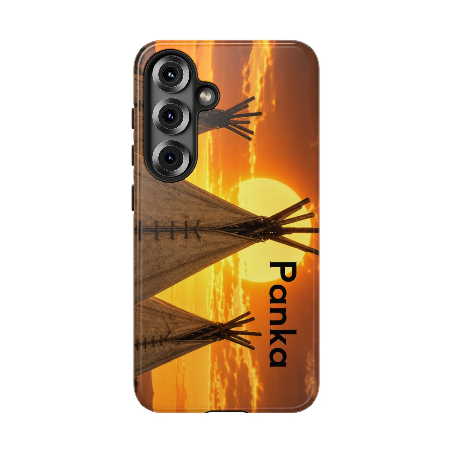 Ponca Sunset Tipi Phone Case — Personalized Native Teepee Landscape