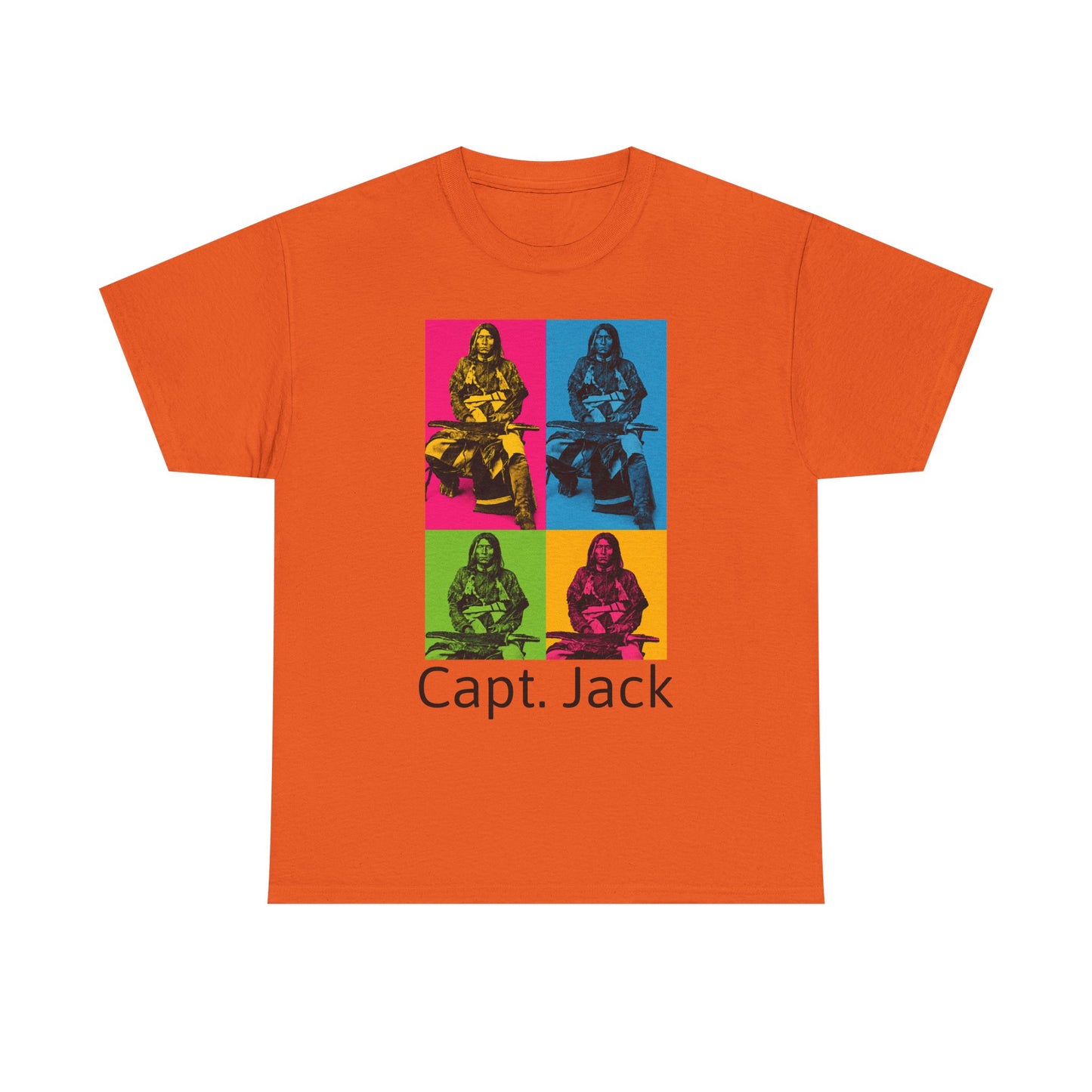 T-Shirt — Capt. Jack Pop-Art Portrait Tee with Arrow Back Print