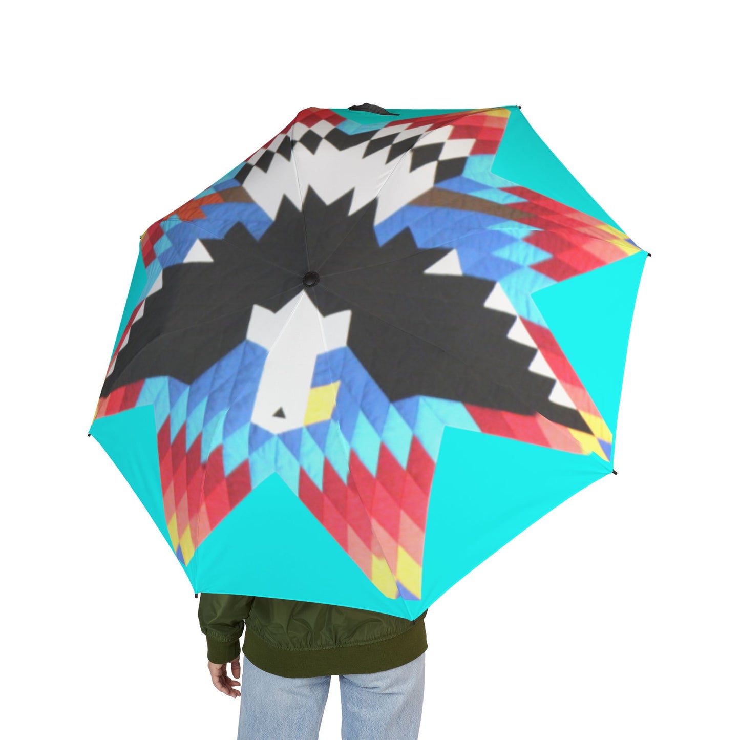 Onci Eagle — Geometric Eagle Print Compact Travel Umbrella