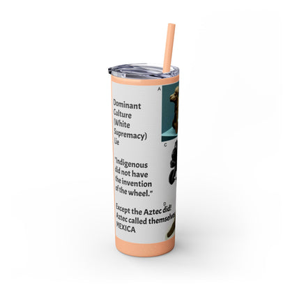 Aztec 20oz Skinny Tumbler - Educational Indigenous Artifacts Design