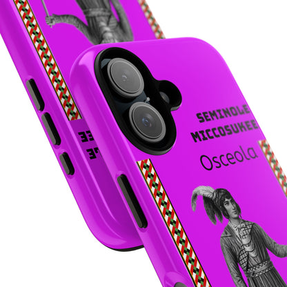 Seminole Miccosukee Tough Phone Case - Vibrant Pink Tribal Design