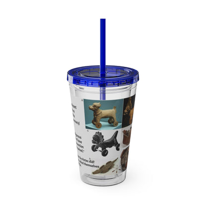 Aztec Sunsplash 16oz Insulated Straw Tumbler — Historical Artifact Illustration Design