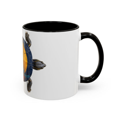 Delaware West Colorful Turtle Coffee Mug — Vibrant Hand-Painted Shell Design (11oz/15oz)