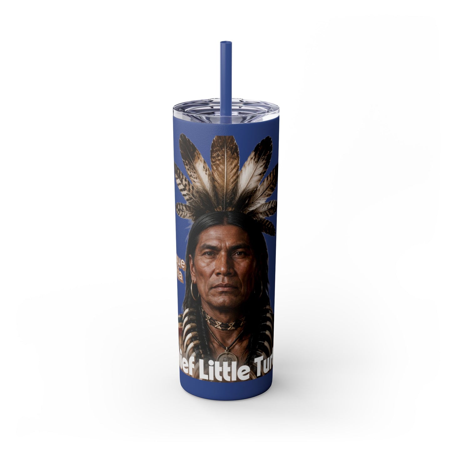 Miami 20oz Skinny Tumbler with Straw — Native Chief Portrait Travel Cup