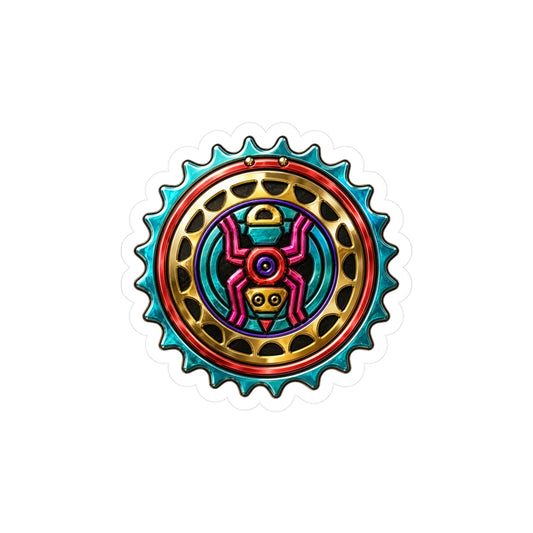 Spider-Inspired Tribal Sun Sticker — Colorful Kiss-Cut Vinyl Decal