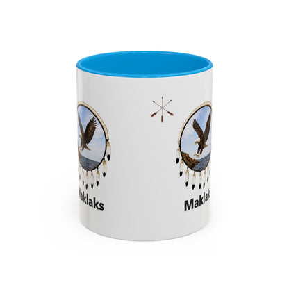 Modoc Eagle Ceramic Mug (11oz/15oz) – 'Maklaks' Native-Inspired Coffee Cup