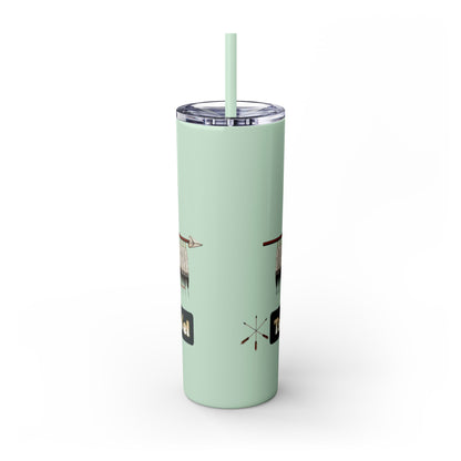 Cheyenne Arapaho 20oz Skinny Tumbler — Native American Shield & Arrows Design (Tsistsistas - Hinono'eitiit)